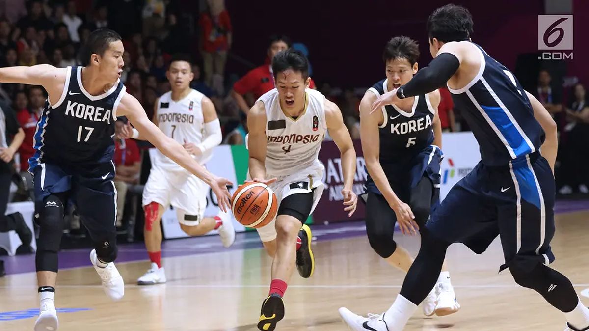 Timnas Basket Putra Indonesia Kalah Telak dari Korea